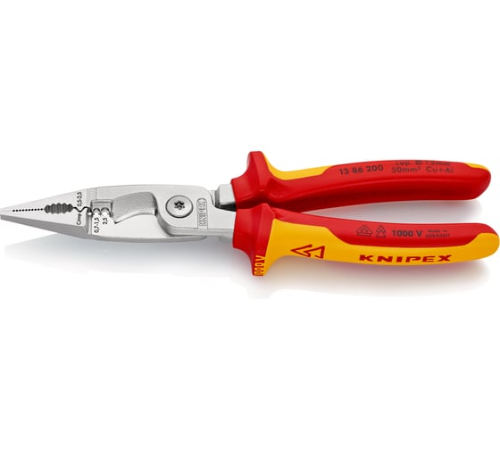 Клещи электромонтажные 0.75–1.5/2.5мм² SB VDE KNIPEX  KN-1386200SB