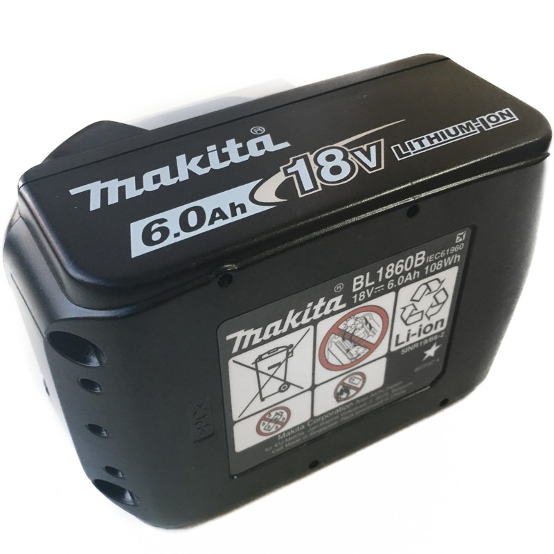 Аккумулятор 18В, 6Ач Makita Li-Ion LXT BL1860B пакет 632F69-8