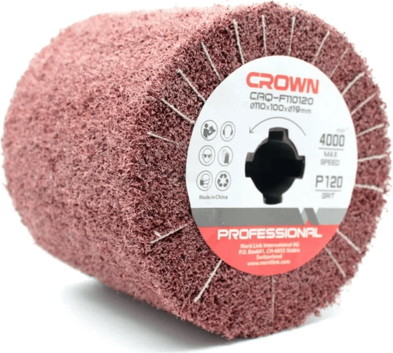 Щетка абразивная 110х19мм, P120 CROWN CAQ-F110120