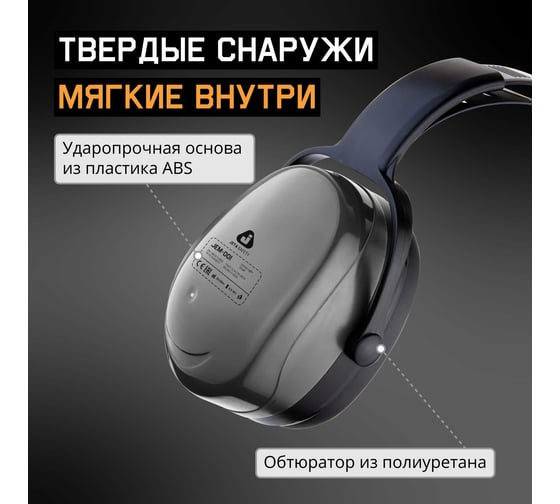 Наушники противошумные Sonus Light 28дБ, серый Jeta Safety JEM-001