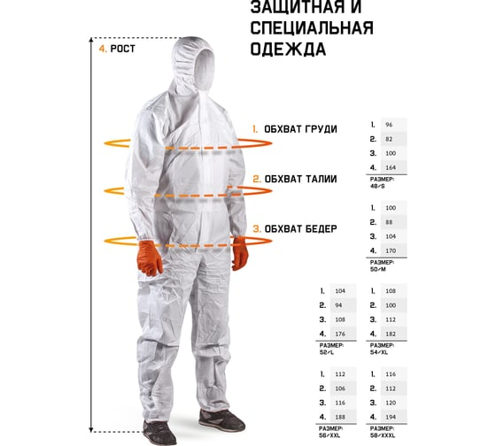 Комбинезон защитный белый 52-54/XL Jeta Safety JPC-100-XL