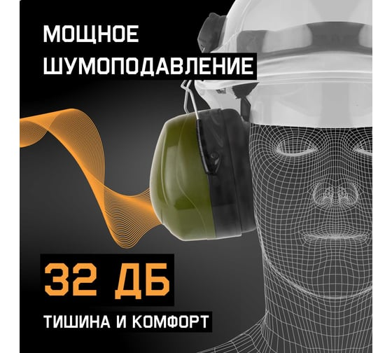 Наушники противошумные Clamor Max 32дБ, оливковый Jeta Safety JEM-621C