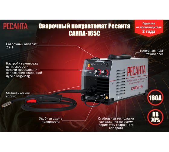 Сварочный полуавтомат РЕСАНТА САИПА-165 65/8