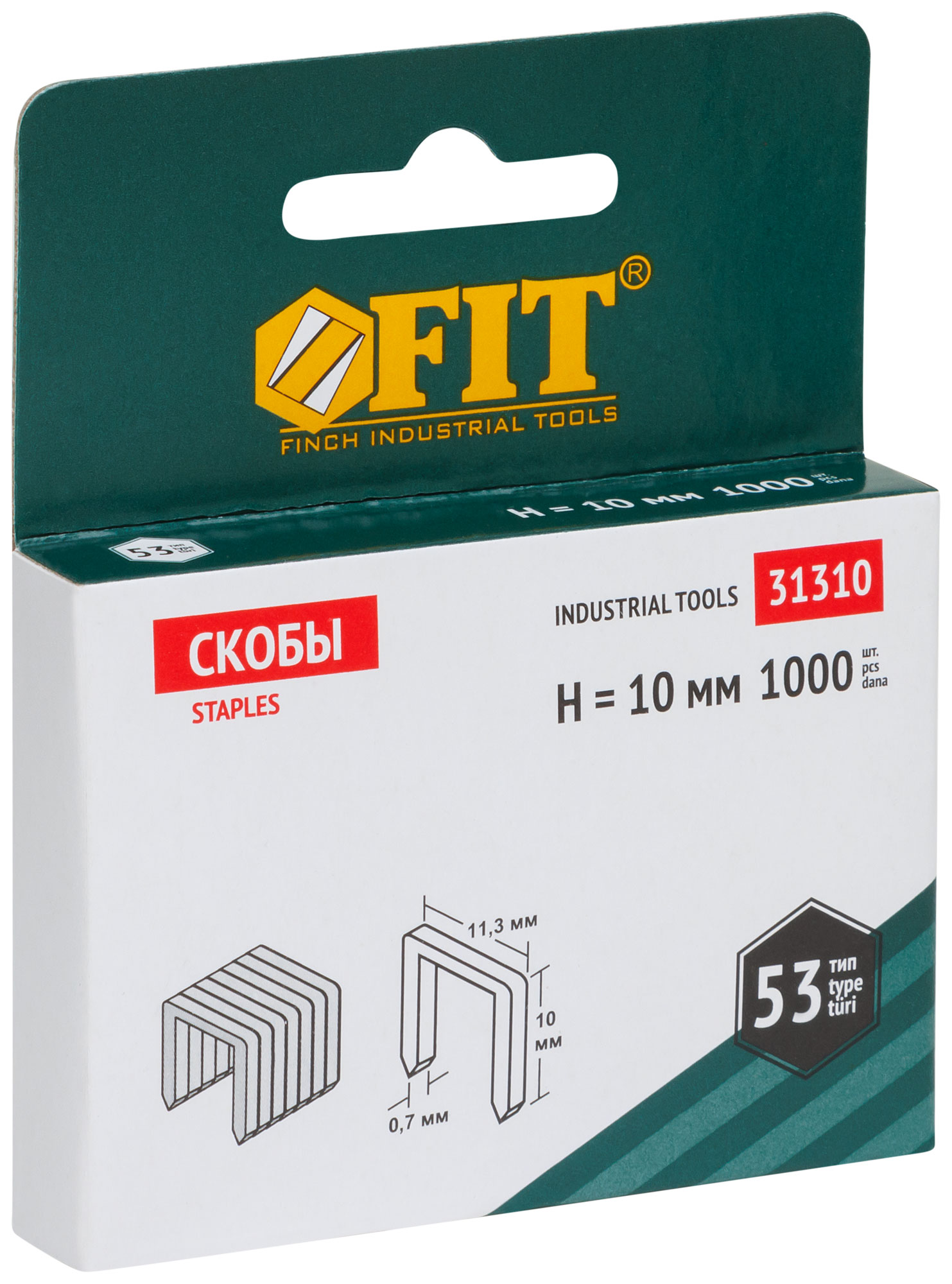 Скобы для степлера 10мм FIT (1000 шт.) 31310