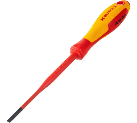 Отвёртка шлицевая 4.0x0.8x100 мм 202мм тонкая KNIPEX KN-982040SL
