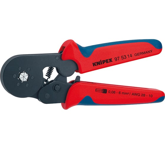 Пресс-клещи 180 мм для контактных гильз 0.08-10 мм² KNIPEX KN-975314