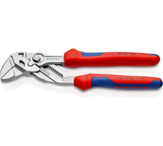 Клещи-ключ переставные 180 мм захват 40 мм SB KNIPEX KN-8605180SB