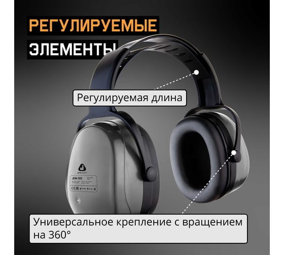 Наушники противошумные Sonus Light 28дБ, серый Jeta Safety JEM-001