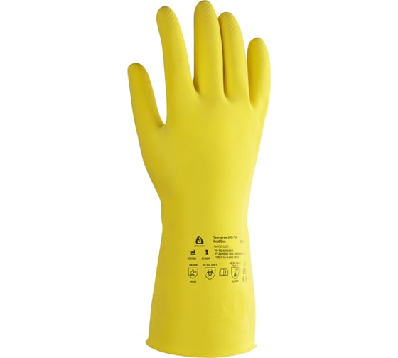 Перчатки из латекса 9/L Jeta Safety Acid Eco с хлопковым напылением JHG-101-L