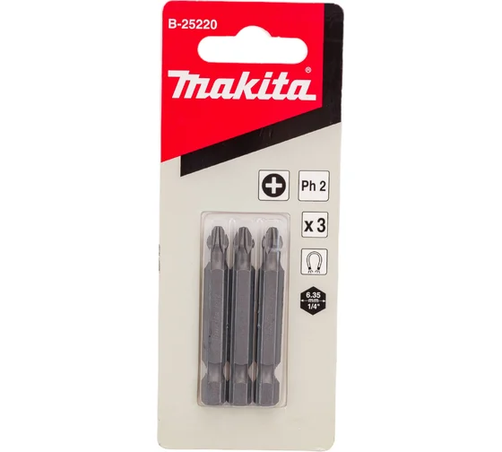 Бита Philips PH2, 50 мм, E-form(MZ) 3 шт Makita B-25220 B-25220