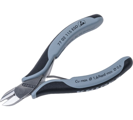 Бокорезы для электроники 115 мм ESD округлая головка KNIPEX  KN-7702115ESD