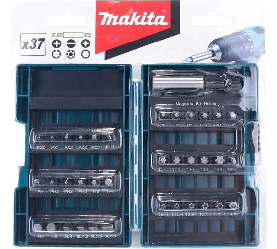 Набор бит 37 шт 25 мм + держатель холдер кейс Makita B-28606