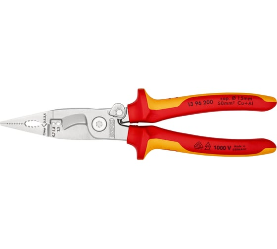 Клещи электромонтажные 0.75–1.5/2.5 мм² SB VDE KNIPEX KN-1396200SB
