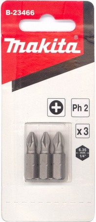 Бита Philips PH2, 25 мм, C-form 3 шт Makita B-23466 B-23466