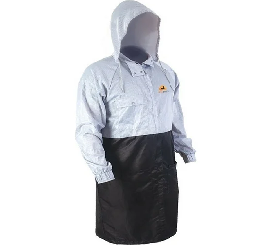 Халат антистатичный Carbo-Lab 98 серый/черный  S/46-48 Jeta Safety JPR-275-S