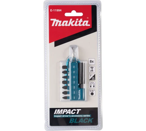 Набор ударных бит Impact Black 25 мм 8 шт Makita E-11994