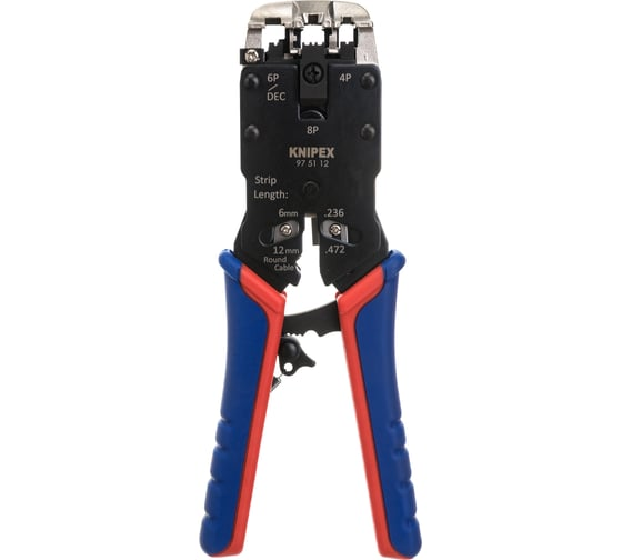 Пресс-клещи 200 мм 3 гнезда для штекеров KNIPEX KN-975112