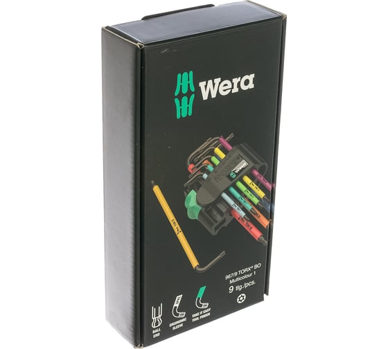 Набор Г-образных ключей 9 пр.,магнит WERA WE-073599
