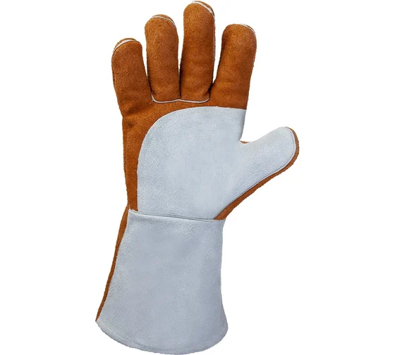 Перчатки сварщика с крагой XL коричневый/серый Jeta Safety JWK401-XL