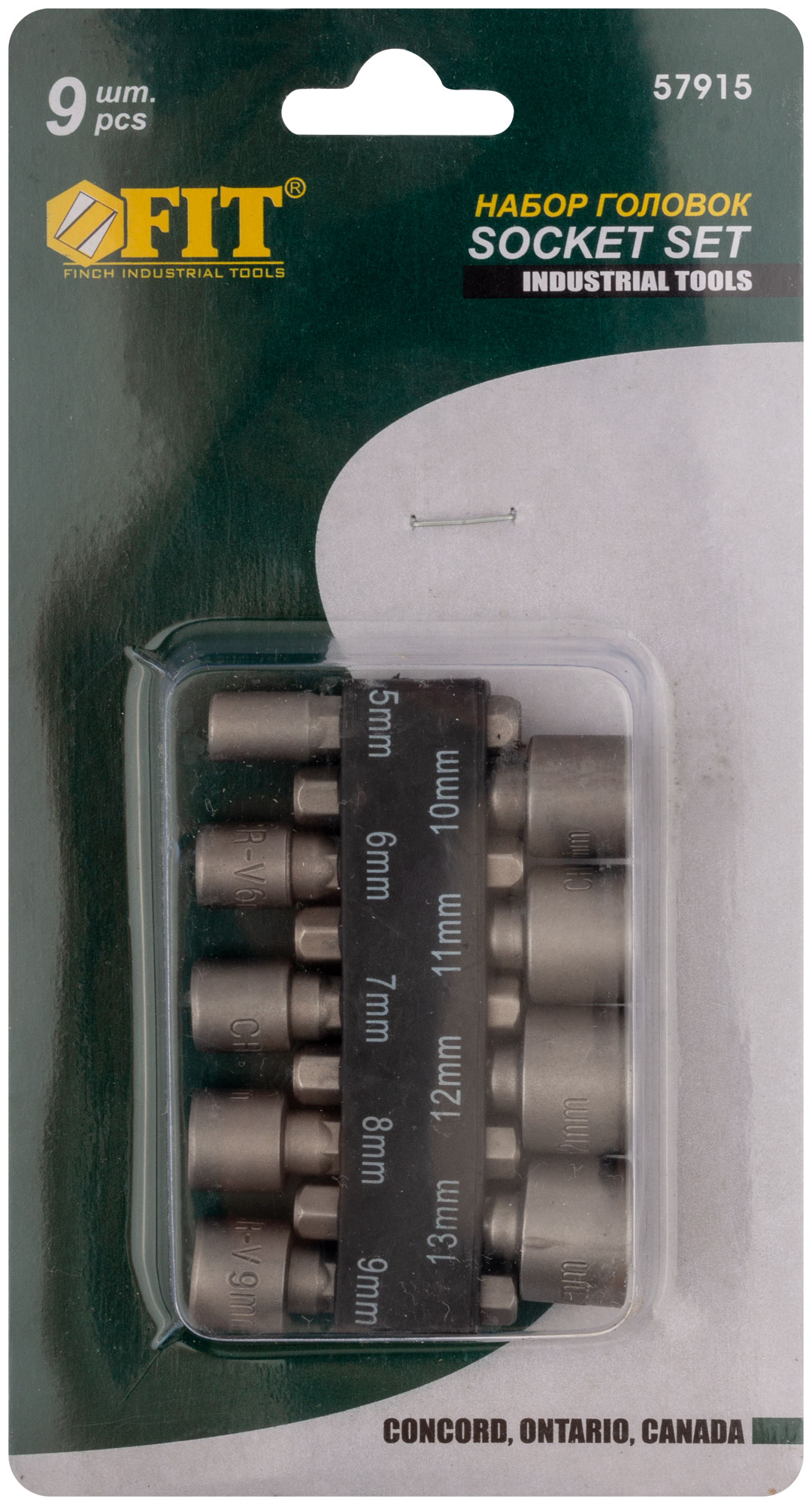 Набор усиленных головок 5-13мм CrV FIT (9 шт.) 57915