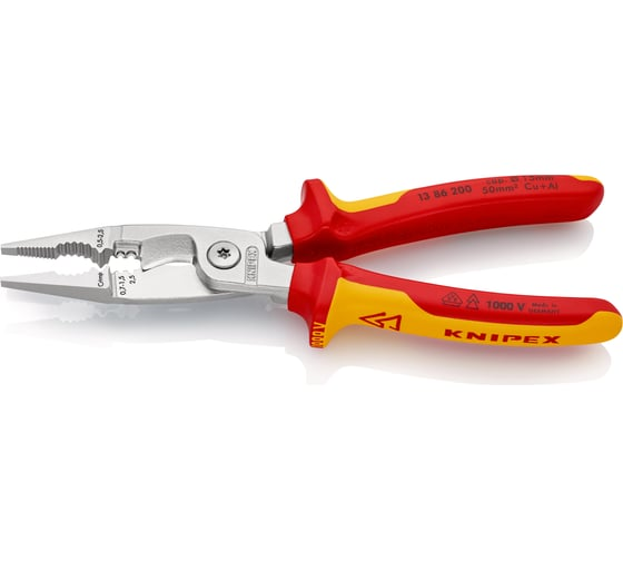 Клещи электромонтажные 0.75–1.5/2.5мм² SB VDE KNIPEX  KN-1386200SB