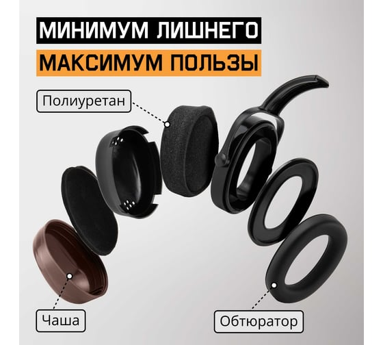 Наушники противошумные Clamor 29дБ, коричневый Jeta Safety JEM-521C