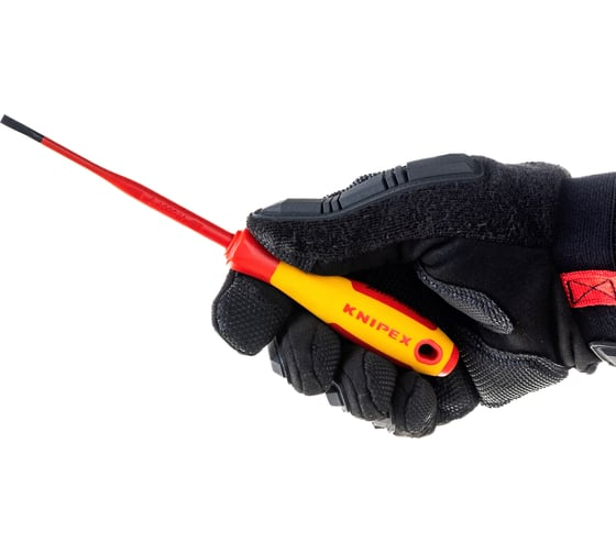 Отвёртка шлицевая 4.0x0.8x100 мм 202мм тонкая KNIPEX KN-982040SL