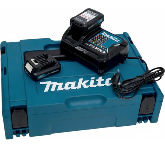 Набор 12В АКБ 1.5Ач BL1016 (2 шт.) + ЗУ DC10SB + кейс MKP1 Makita 197652-7
