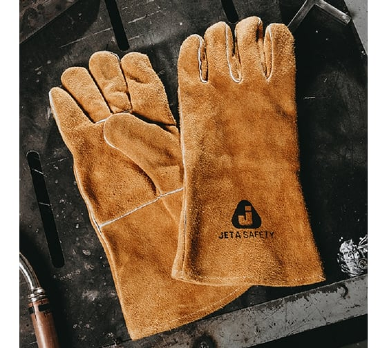 Перчатки Ferrus сварщика с крагой из спилковой кожи, 10/XL Jeta Safety JWK301-XL
