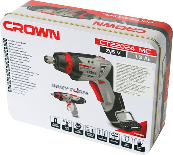 Аккумуляторная отвертка CROWN 3,6В CT22024 MC