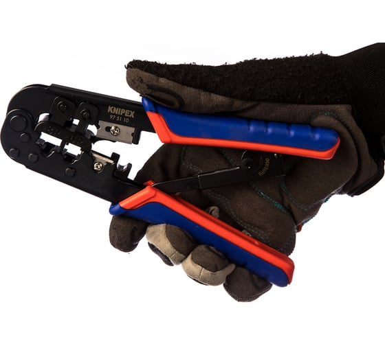Пресс-клещи 190 мм 2 гнезда для штекеров KNIPEX KN-975110