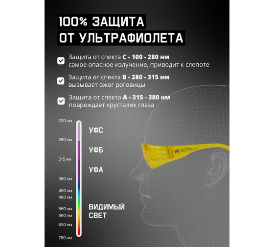 Очки защитные Eclipse с покрытием AS/AF янтарные Jeta Safety JSG-8712A