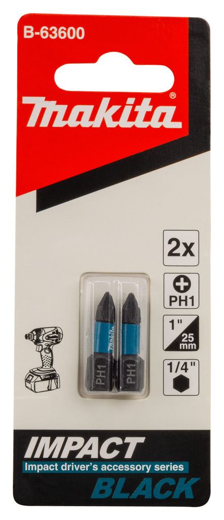 Насадка Impact Black (2 шт.; PH1; 25 мм; C-form) Makita B-63600 B-63600