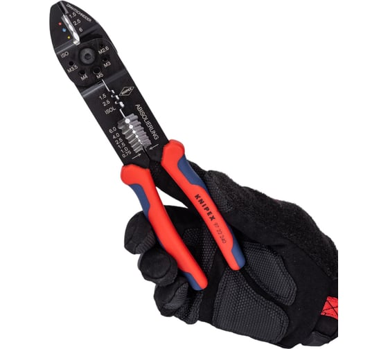 Пресс-клещи 240 мм 3 гнезда 0.5-6.0 мм² KNIPEX KN-9722240
