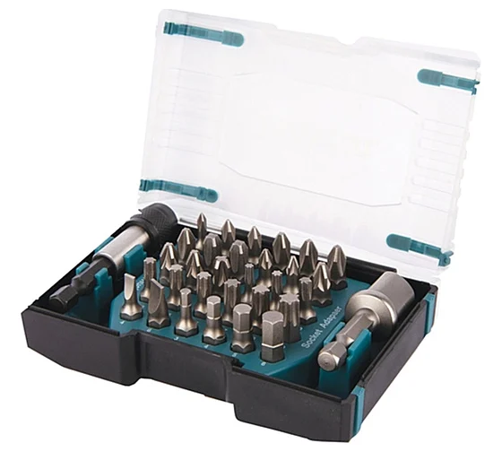 Набор бит 32 шт 25 мм + держатель + адаптер под головки 1/2" Makita D-65084