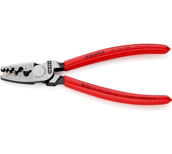Пресс-клещи 180 мм 9 гнёзд 0.25-16 мм² KNIPEX KN-9771180