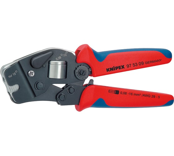 Пресс-клещи 190 мм для контактных гильз 0.08-10/16 мм² KNIPEX KN-975309