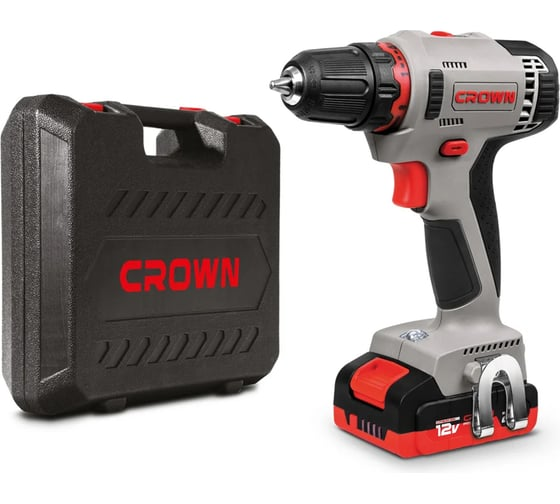 Дрель-шуруповерт 30 Нм, 12В (слайдер) CROWN CT21081H-2 BMC