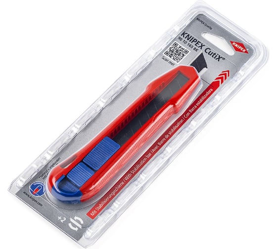 Нож универсальный 165мм для отламывающихся лезвий на 18мм KNIPEX CutiX KN-9010165BK