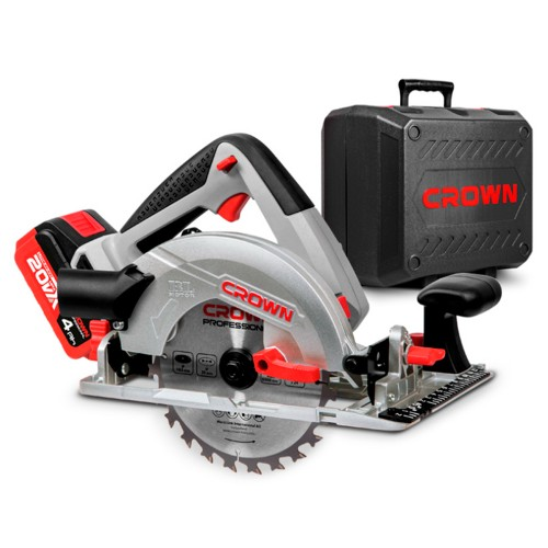 Дисковая аккумуляторная пила 165 мм, 20В (B3+) CROWN CT25002-165HX-4 BMC