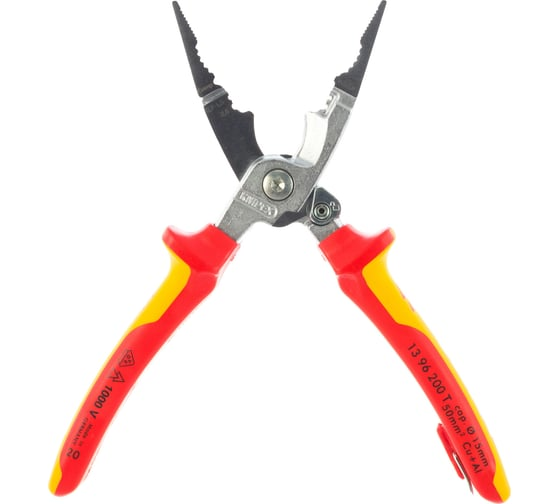 Клещи электромонтажные 200 мм 0.75–1.5/2.5 мм² VDE KNIPEX KN-1396200T