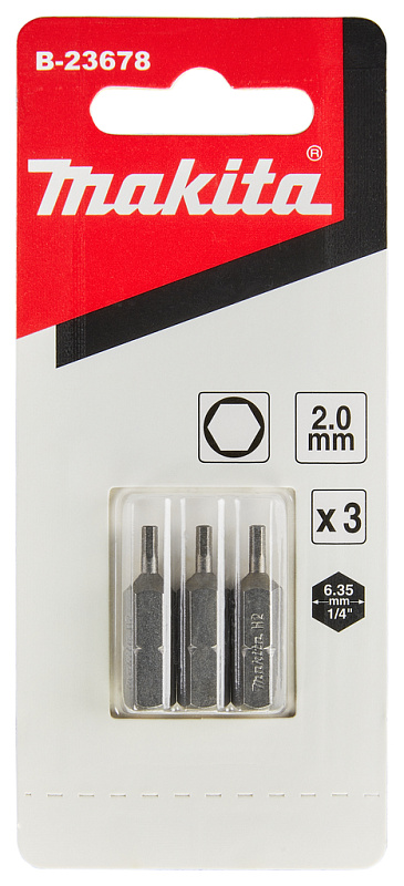 Бита HEX2.0, 25 мм, C-form, 3 шт Makita B-23678 B-23678