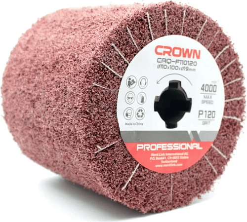 Щетка абразивная 110х19мм, P120 CROWN CAQ-F110120