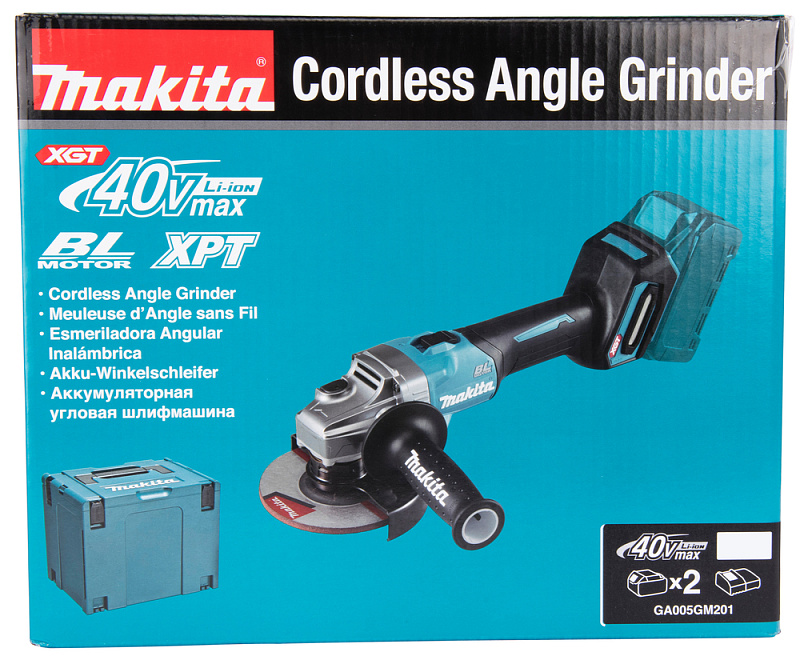Угловая шлифовальная машина 125 мм, 40В XGT Makita GA005GM201