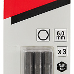 Бита HEX6.0, 25 мм, C-form, 3 шт Makita B-23721 B-23721