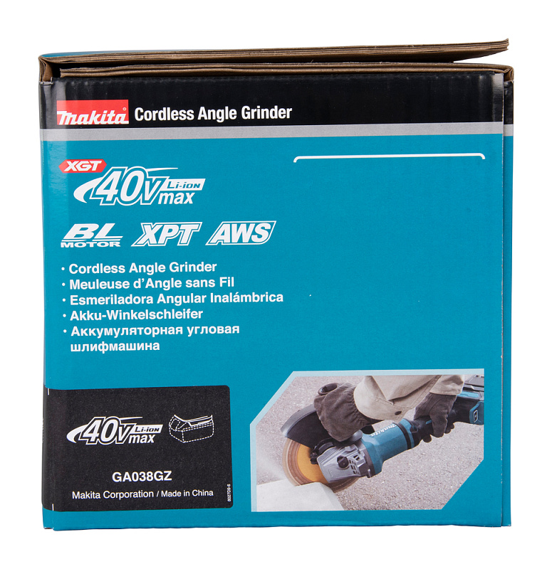 Угловая шлифовальная машина 230 мм, 40В XGT Makita GA038GZ