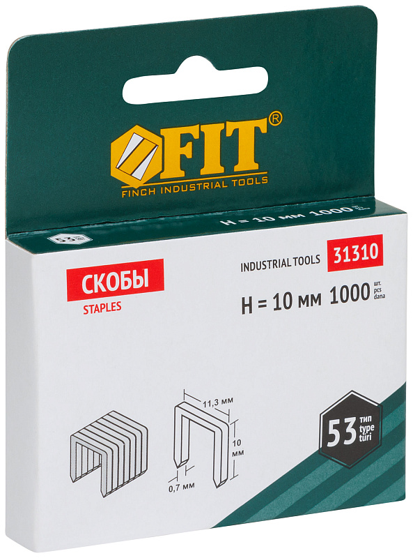 Скобы для степлера 10мм FIT (1000 шт.) 31310