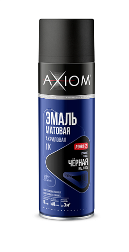 Эмаль матовая акриловая 1К чёрная 650мл AXIOM A9681-2