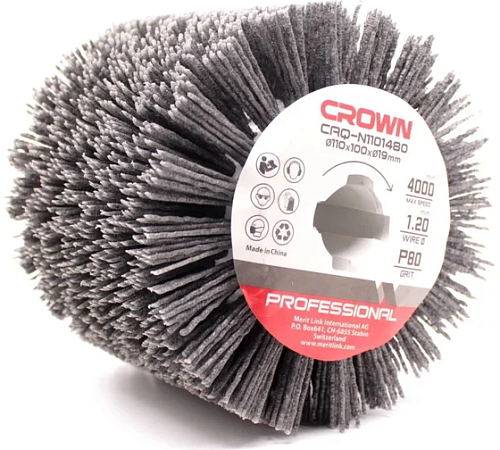 Щетка нейлоновая 110х19мм P120 CROWN CAQ-N11014120