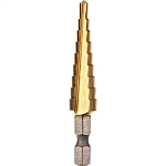 Сверло ступенчатое HSS-TiN с прямым желобком, 4-12x65, 1/4" Makita D-40113